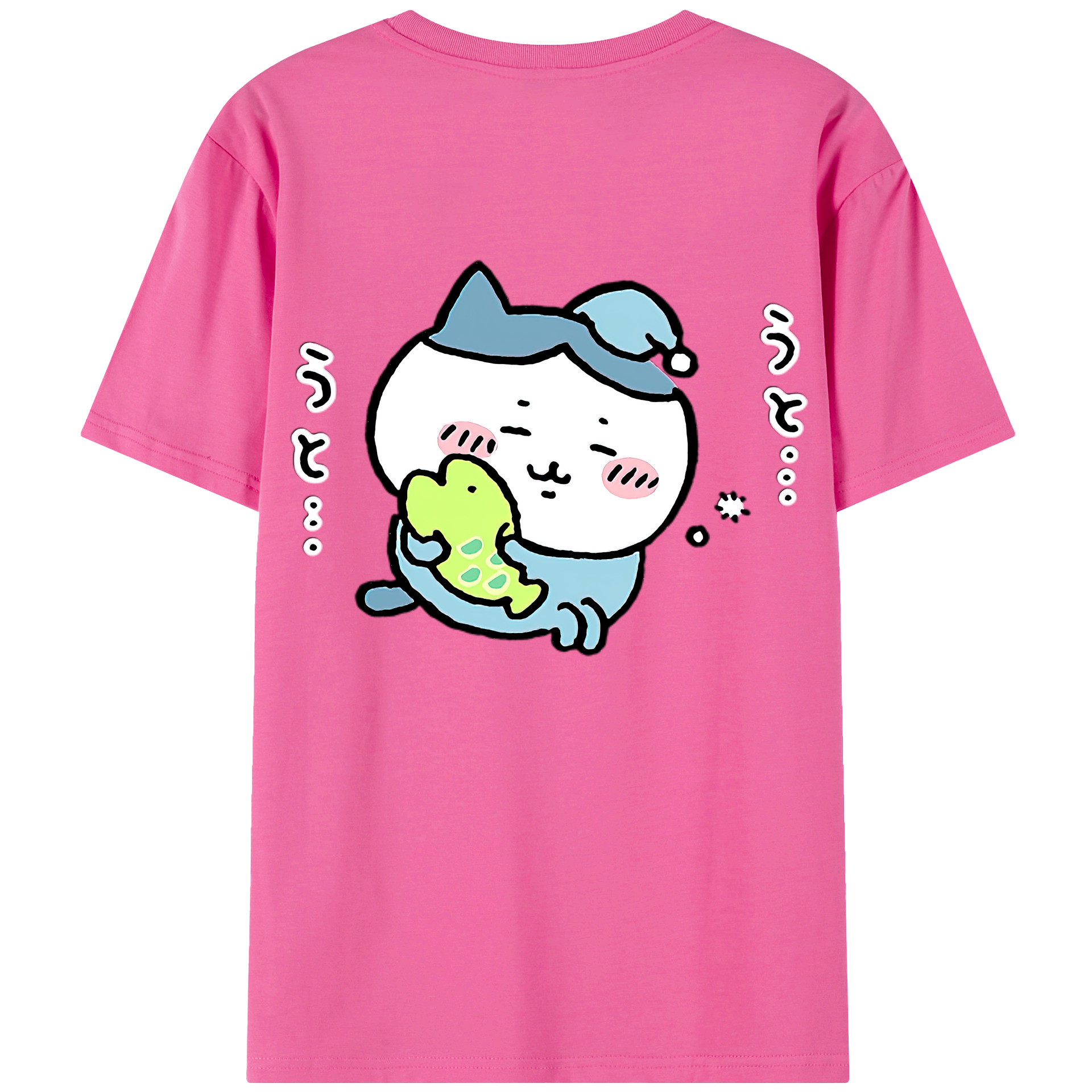 （画像用） ちいかわ ハチワレ Chii-kawa hachiware レディース半袖Tシャツ(バックプリント)